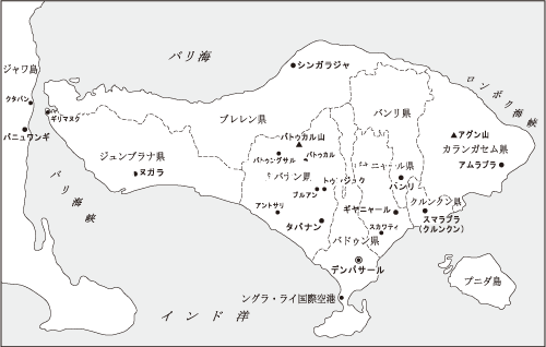 バリ島白地図